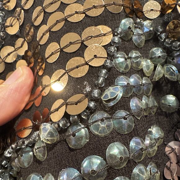 ASOS Sequin Dress in Black and Gold - Picture 7 of 16